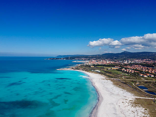 Vista aerea delle Spiagge Bianche di Rosignano